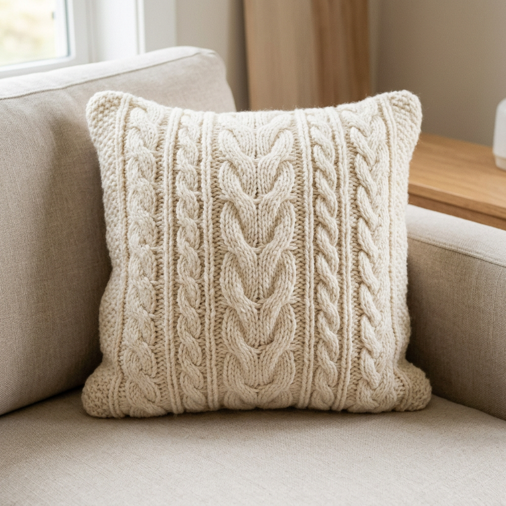 Visuel illustratif du concept de coussin en maille KnitTee